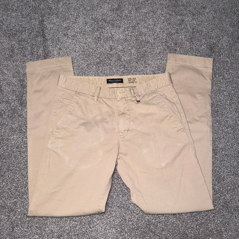 Marc‎ O'Polo Men's Khaki Straight Leg - Mod Stig Shaped Fit Pants Size W31 L32
